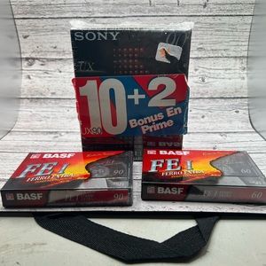 Sony Ux 90 C-90Uxb Blank Cassette Tape X 10 Basf Fe I Blank Cassette X 3 New!
